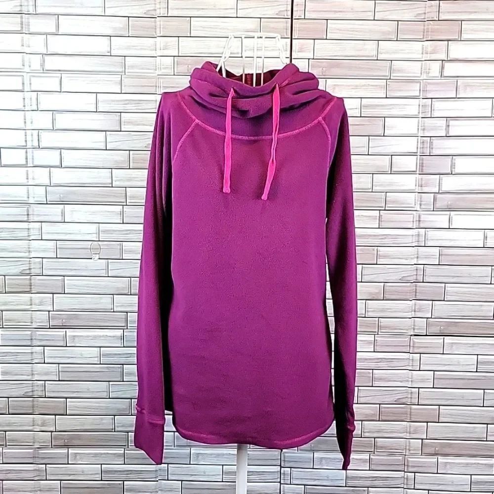 Fleece pullover cowel neck sweatshirtโSizeโM